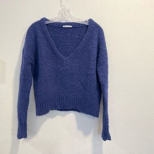 Reformation Amelia Alpaca Sweater Navy Blue Small